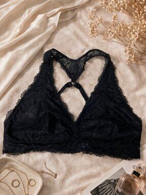 Savage X Fenty Black Lace Bralette 3X Racerback Sexy Lingerie